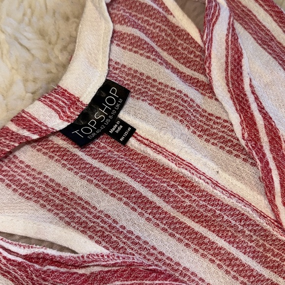 Topshop Red & Cream Stripe Romper/Cover Up ⛱️ - Picture 6 of 6